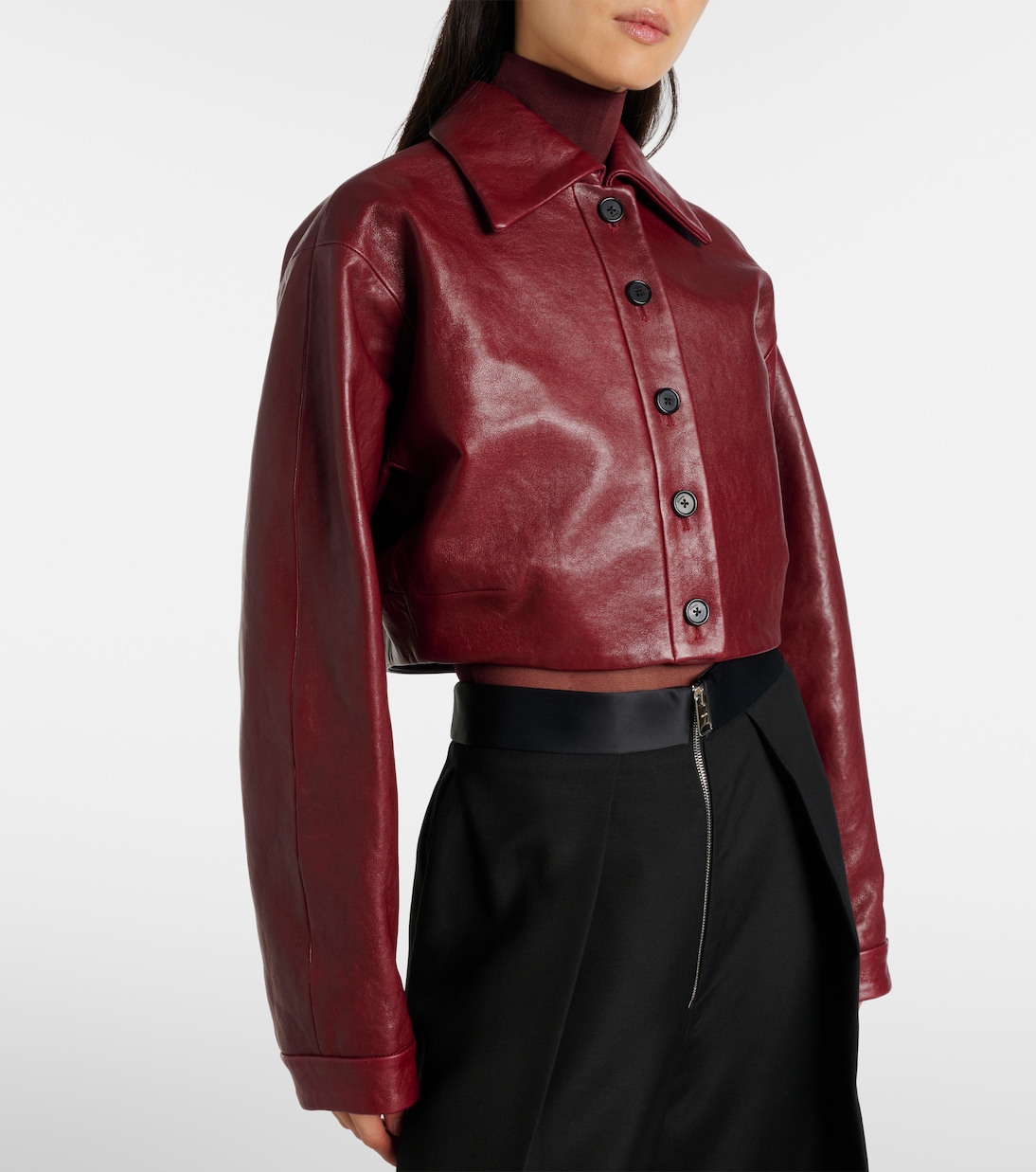 Giacca cropped Sue in pelle | Khaite