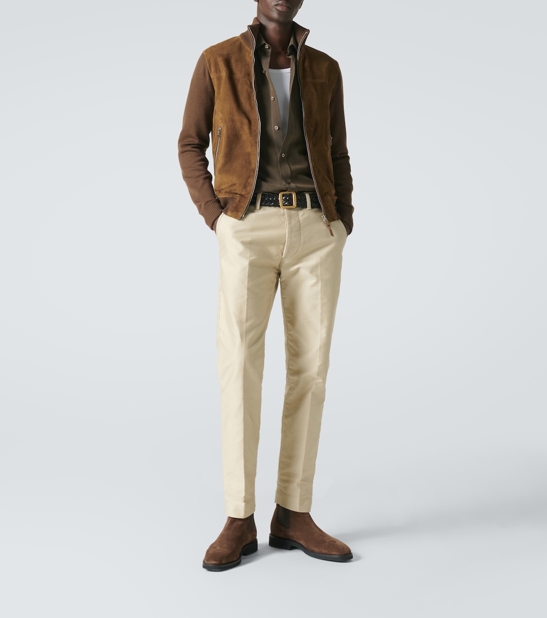 Paneled suede and wool jacket | Tom Ford