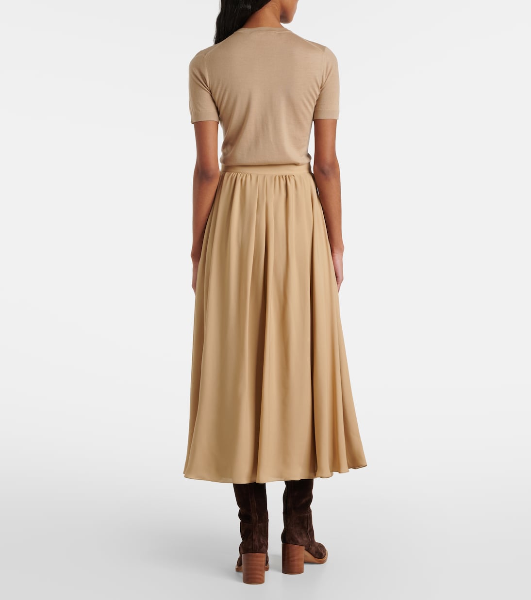 Falda midi Kynlee de georgette de seda | Ralph Lauren Collection
