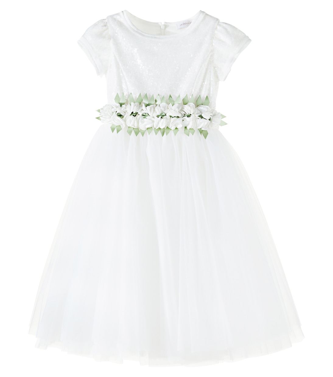 Abito in tulle con applicazioni floreali | Monnalisa