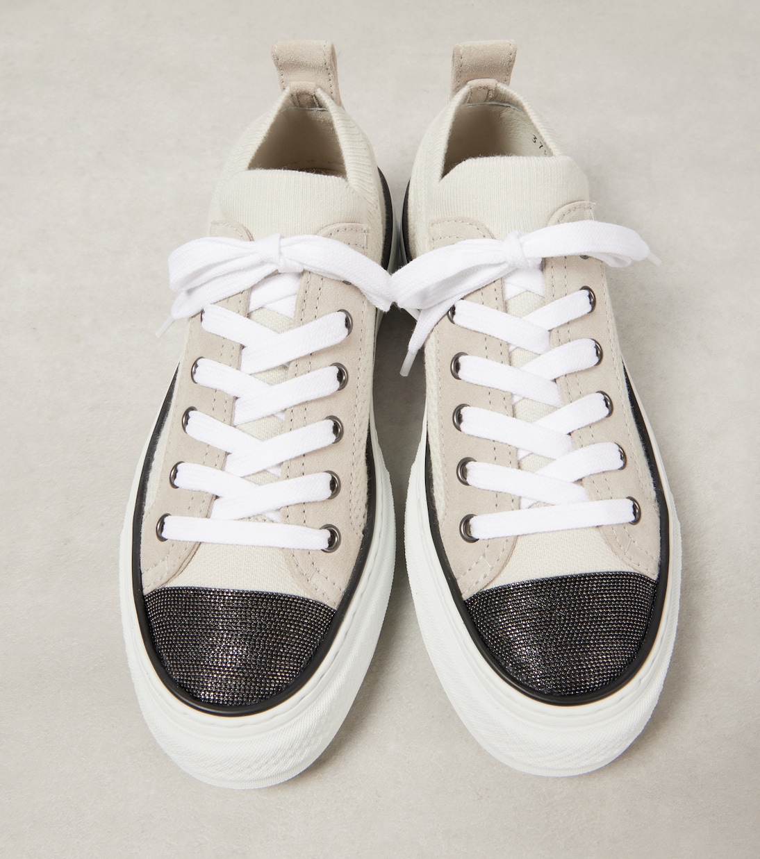 Slip-on Kate in maglia con suede | Brunello Cucinelli