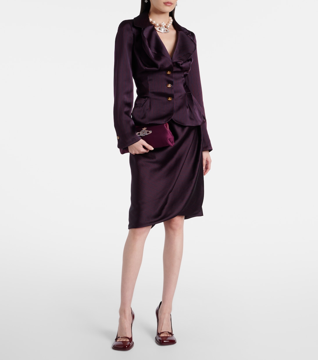 Pochette Dorothy brodée en satin | Vivienne Westwood