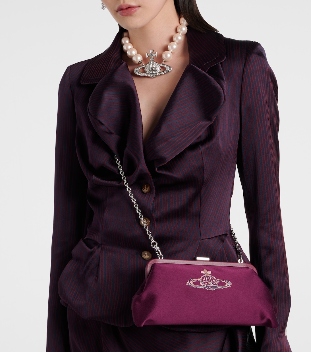 Pochette Dorothy brodée en satin | Vivienne Westwood