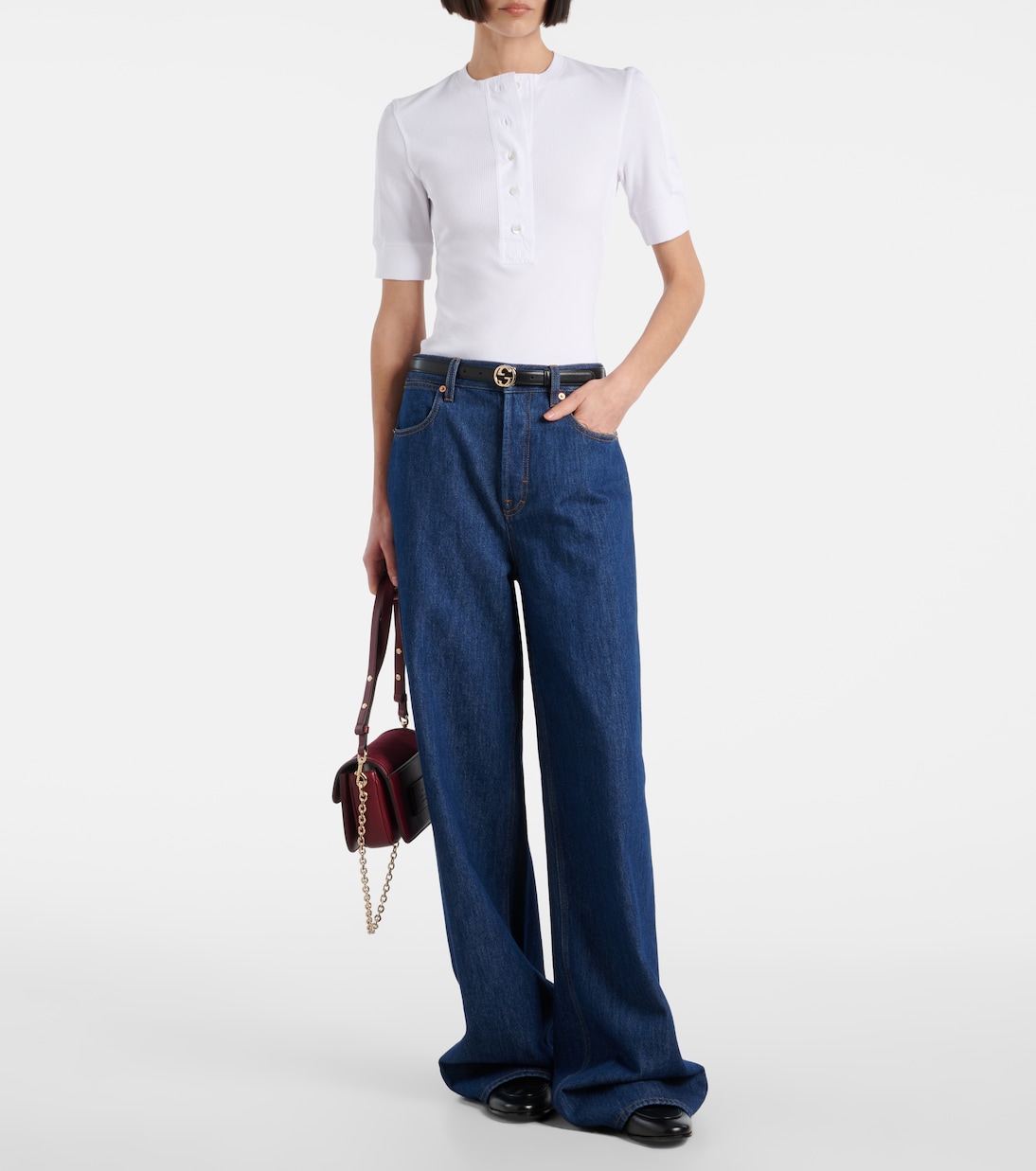 Camiseta acanalada de algodón | Gucci
