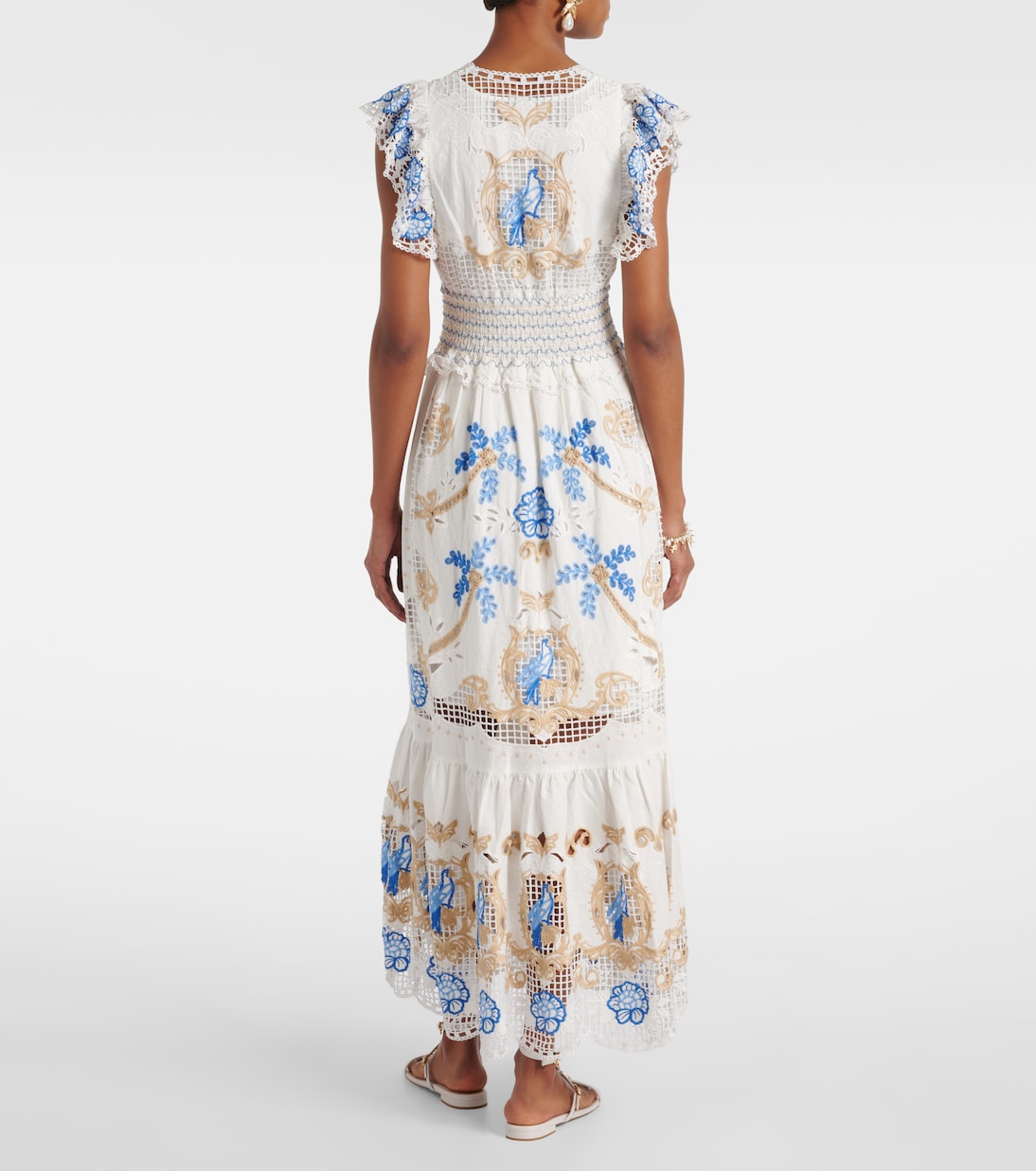 Besticktes Maxikleid aus einem Leinengemisch | Farm Rio