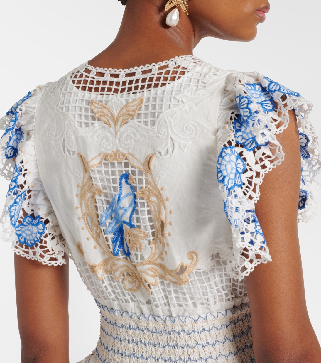 Besticktes Maxikleid aus einem Leinengemisch | Farm Rio