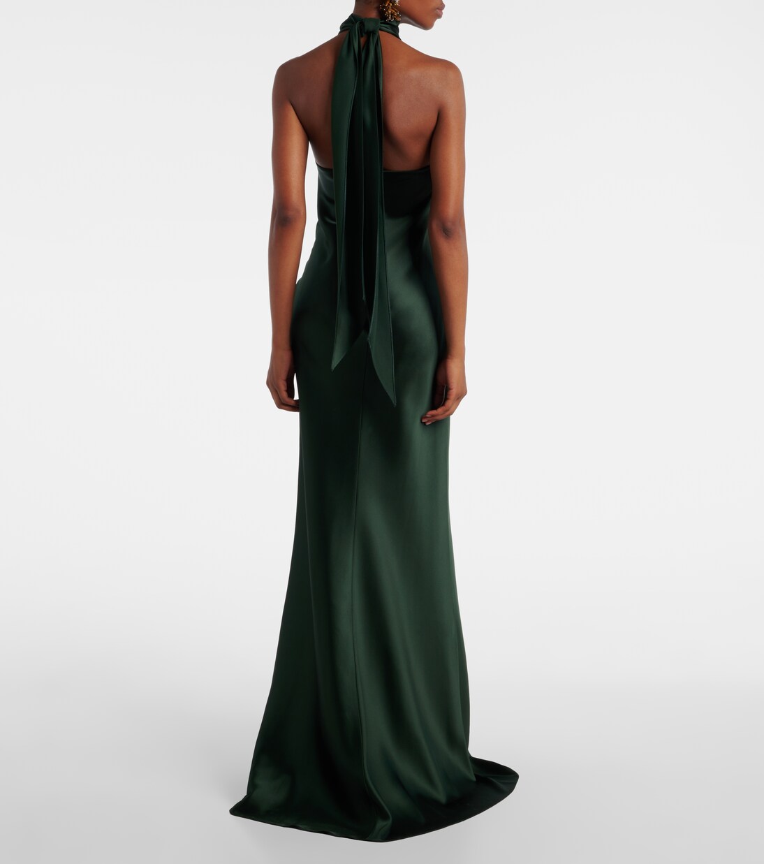 Chilton halterneck open-back satin gown | Ralph Lauren Collection