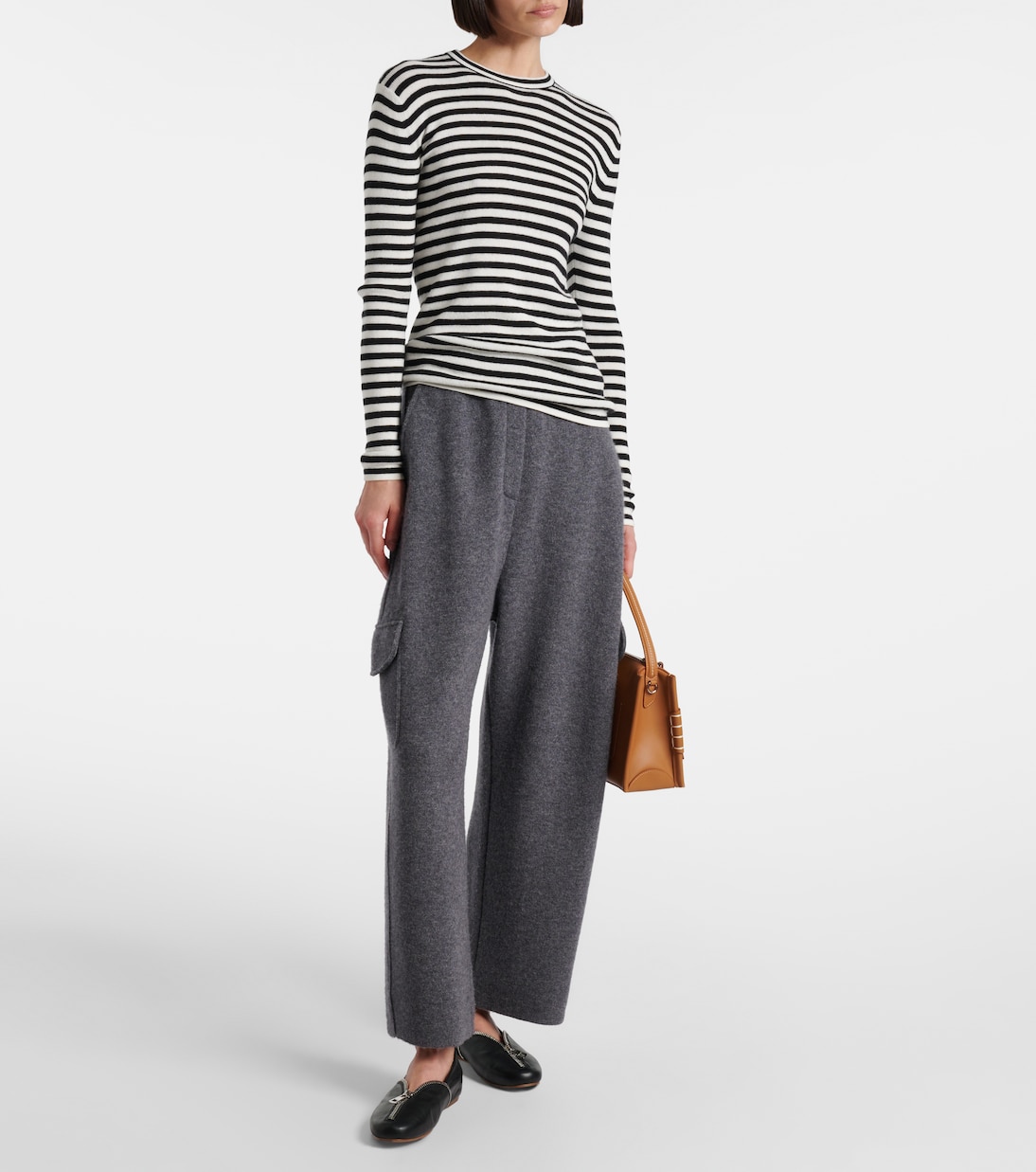 Vivian striped cotton and cashmere top | Lisa Yang