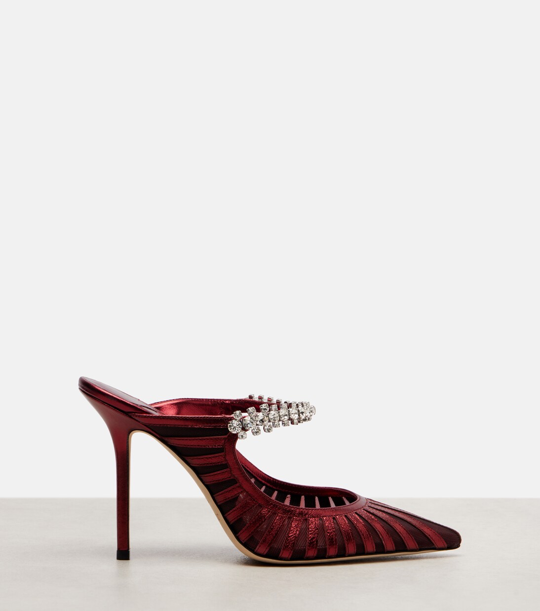 Bing 100 metallic leather and mesh mules | Jimmy Choo