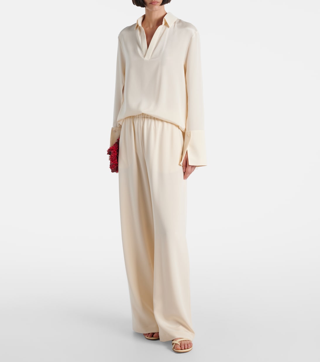 Pantaloni Bonn a gamba larga in misto seta | Max Mara