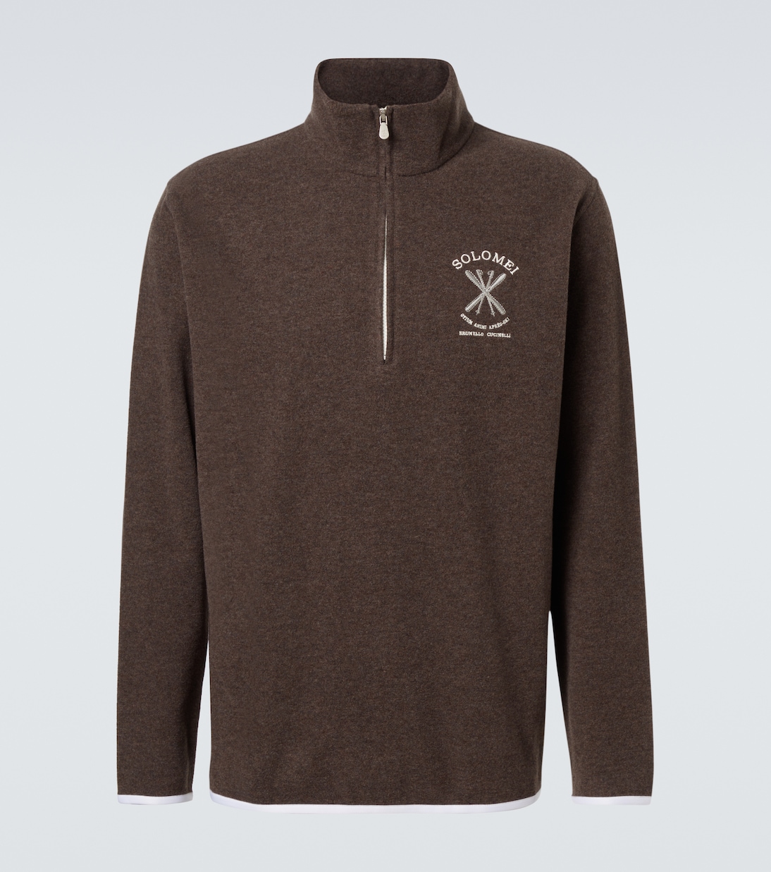 Cashmere and cotton-blend half-zip sweatshirt | Brunello Cucinelli