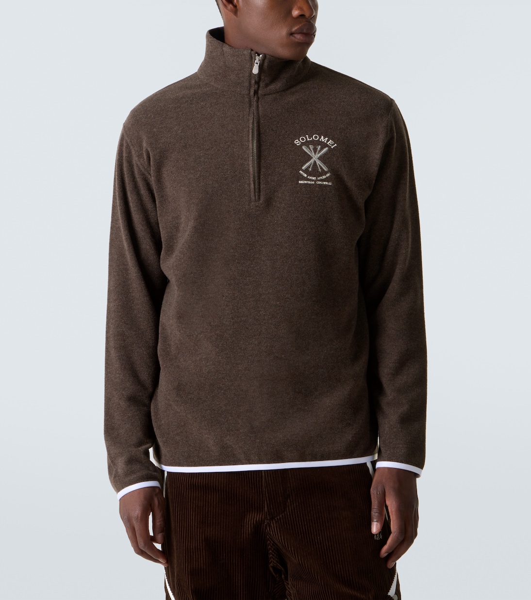 Cashmere and cotton-blend half-zip sweatshirt | Brunello Cucinelli