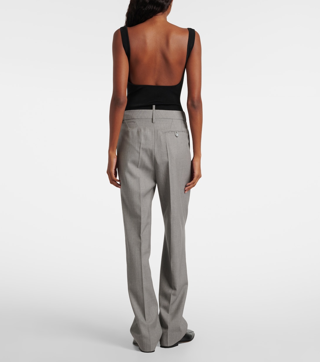 High-rise virgin wool straight pants | Victoria Beckham