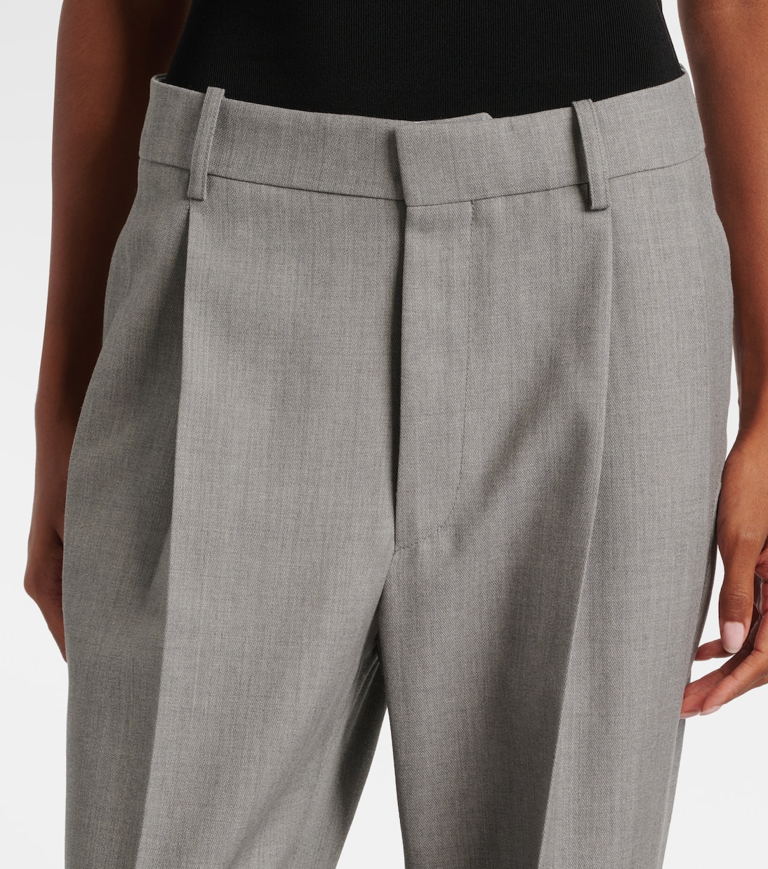 High-rise virgin wool straight pants | Victoria Beckham