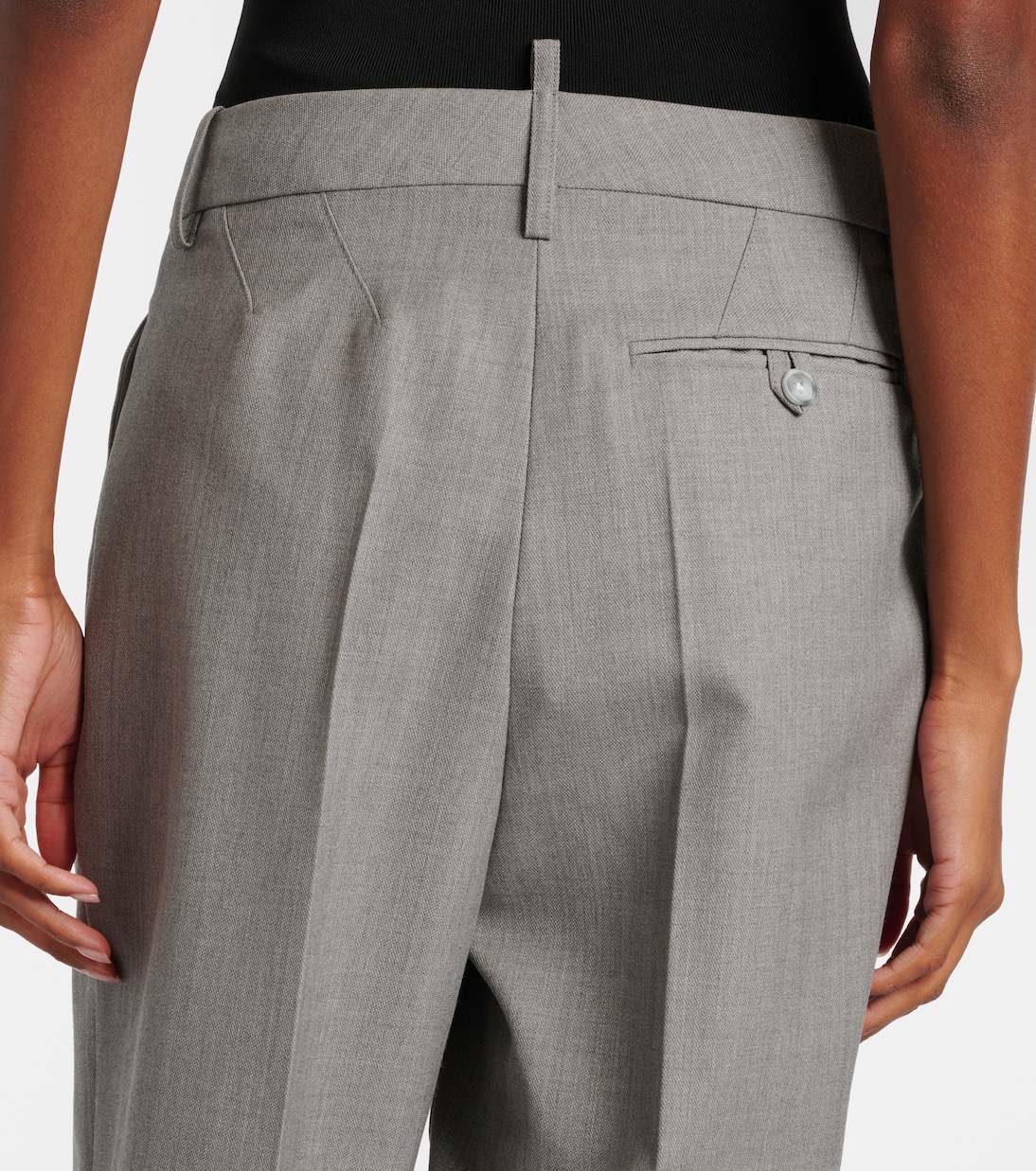 High-rise virgin wool straight pants | Victoria Beckham