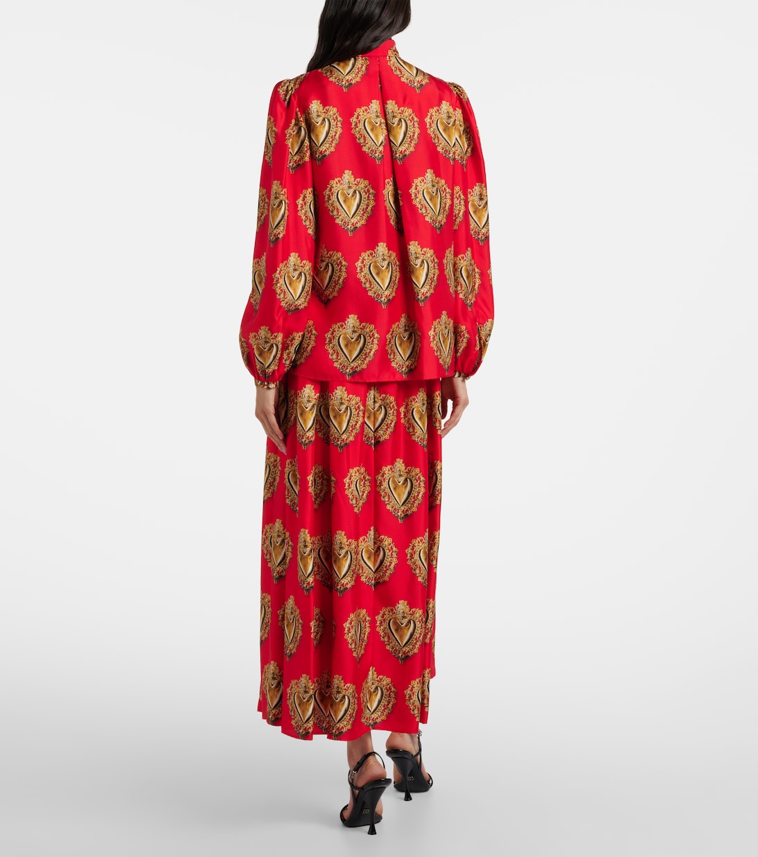 Blusa de seda estampada con lazada | Dolce&Gabbana