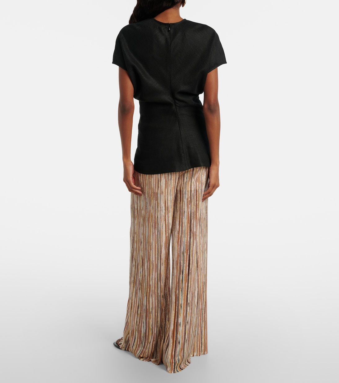 Pantalones anchos de lamé en zigzag | Missoni