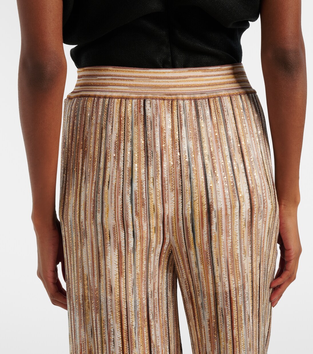 Pantalones anchos de lamé en zigzag | Missoni