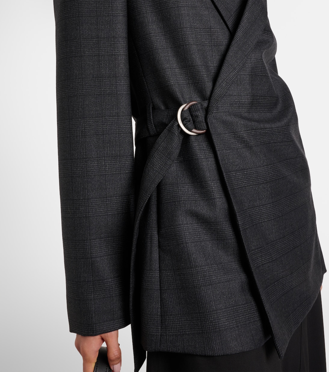 Prince of Wales check wool wrap blazer | Loewe