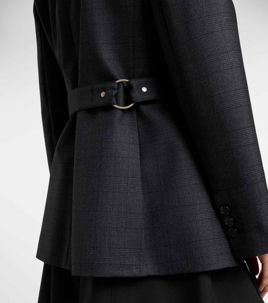 Prince of Wales check wool wrap blazer | Loewe