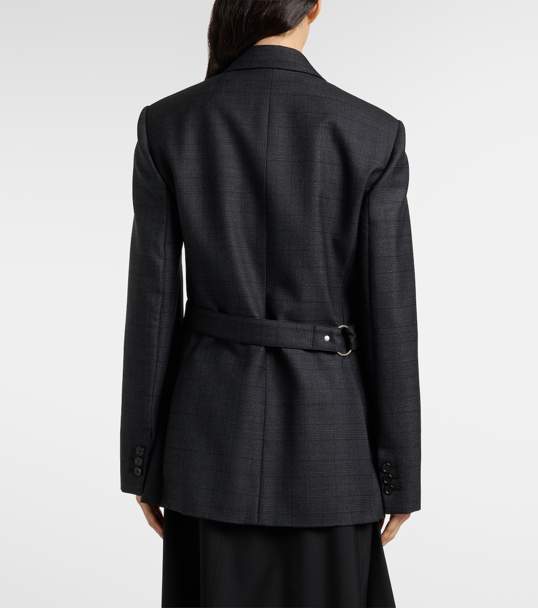 Prince of Wales check wool wrap blazer | Loewe