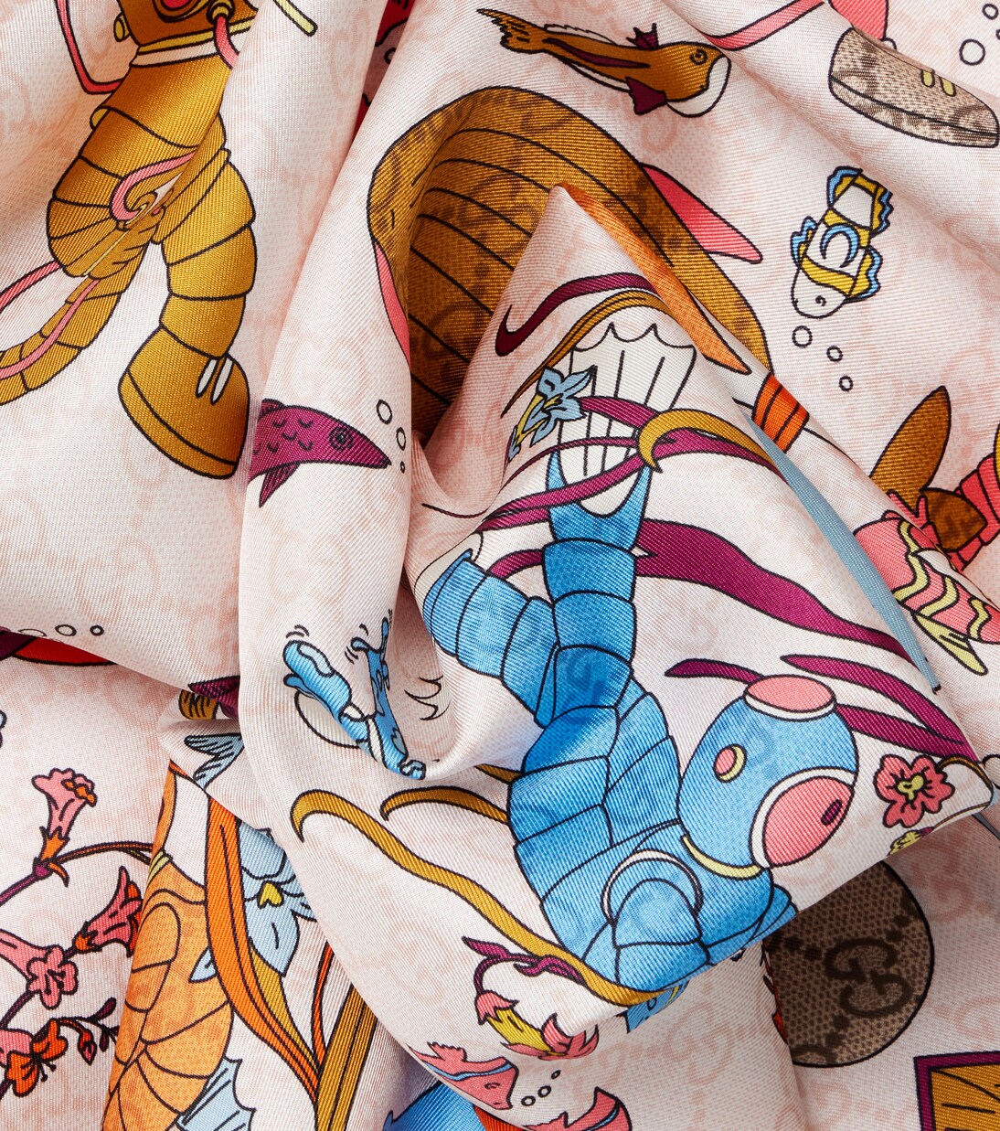 GG printed silk twill scarf | Gucci