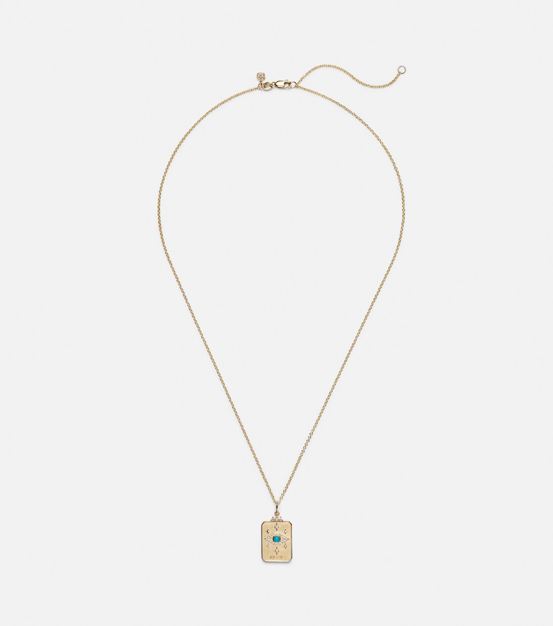Eye Tarot Card 14kt gold pendant necklace with turquoise and diamonds | Sydney Evan