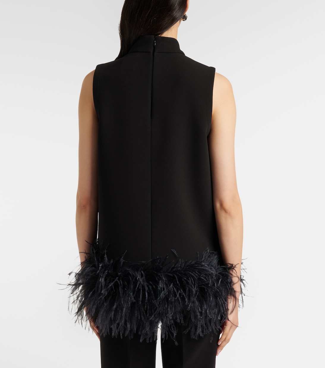 Feather-trimmed top | Max Mara