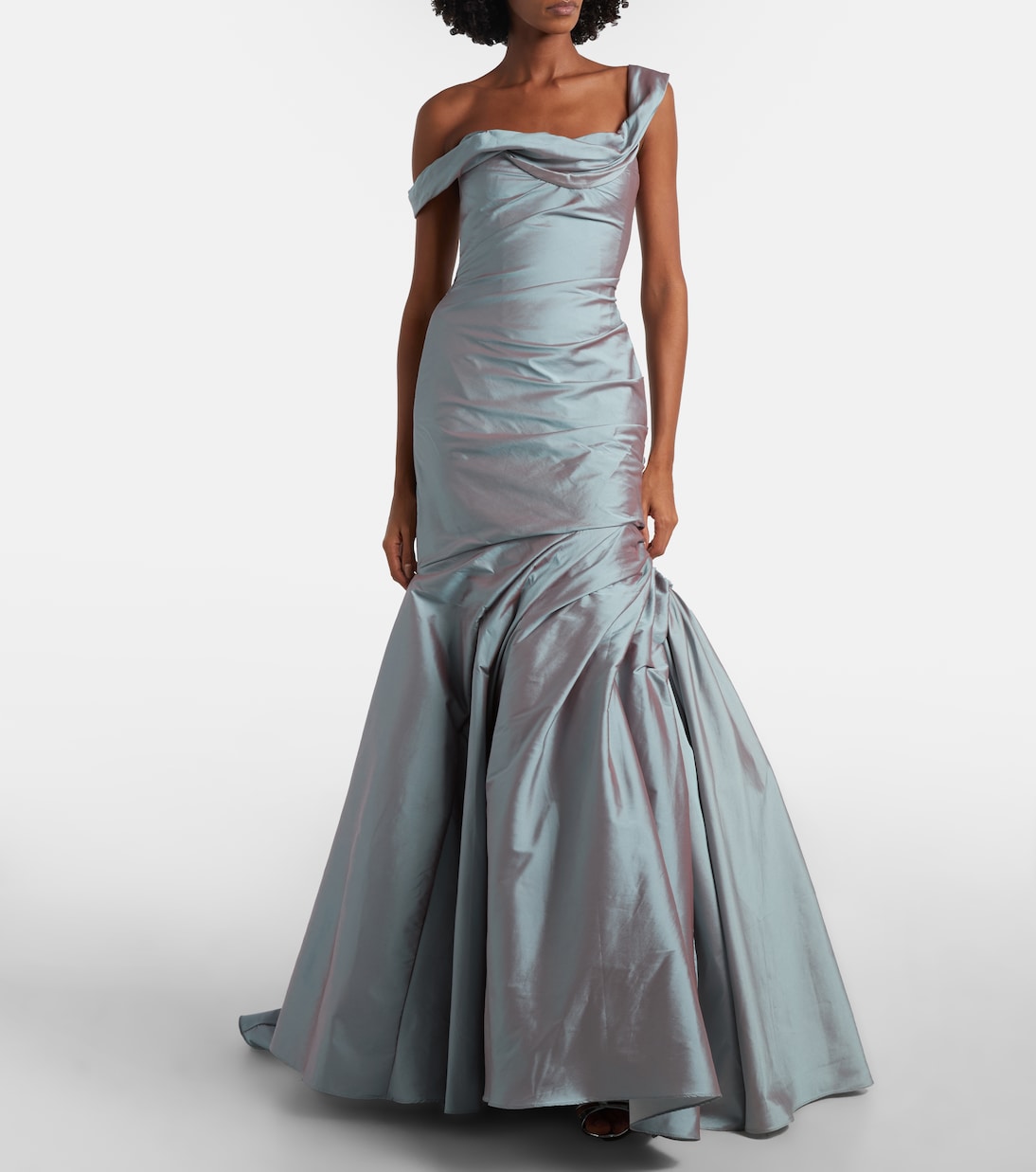 Asymmetric ruched gown | Marmar Halim