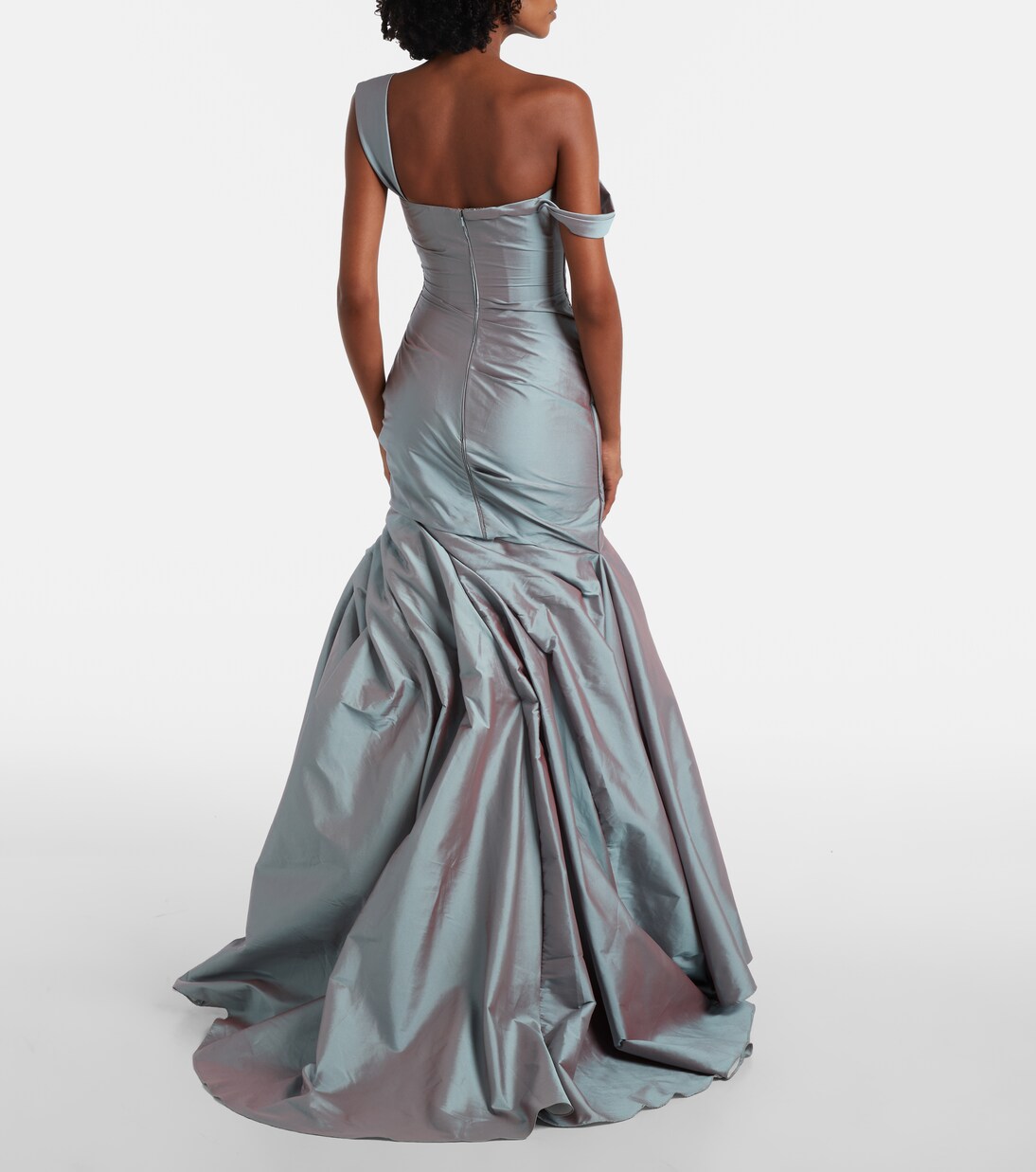 Asymmetric ruched gown | Marmar Halim