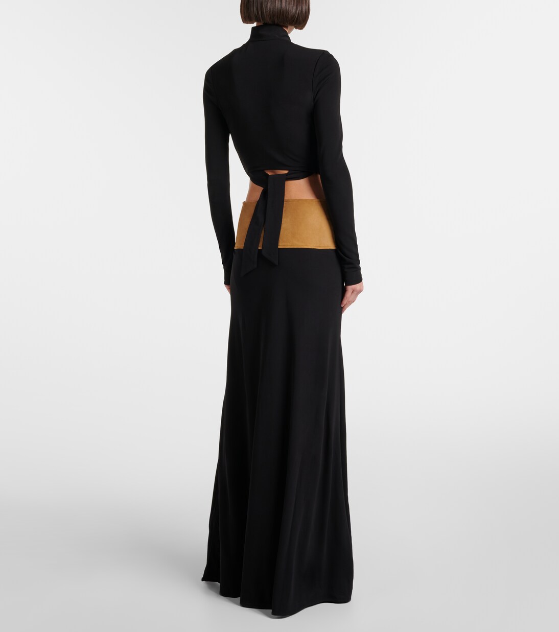 Robe Contour aus Jersey mit Veloursleder | Christopher Esber