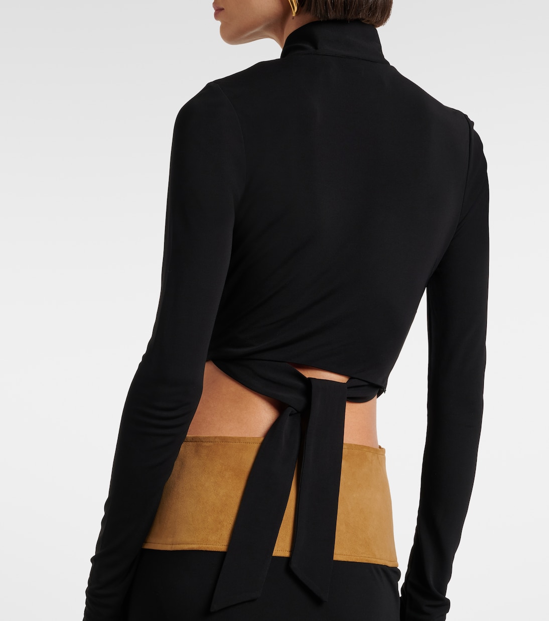 Robe Contour aus Jersey mit Veloursleder | Christopher Esber