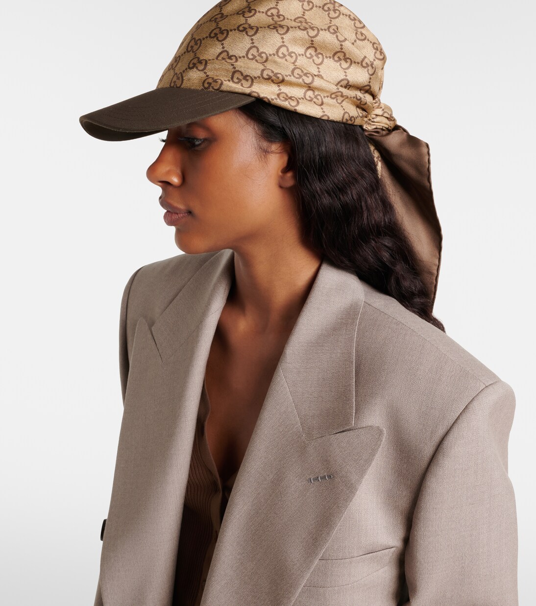 Cappello da baseball in twill di seta GG | Gucci