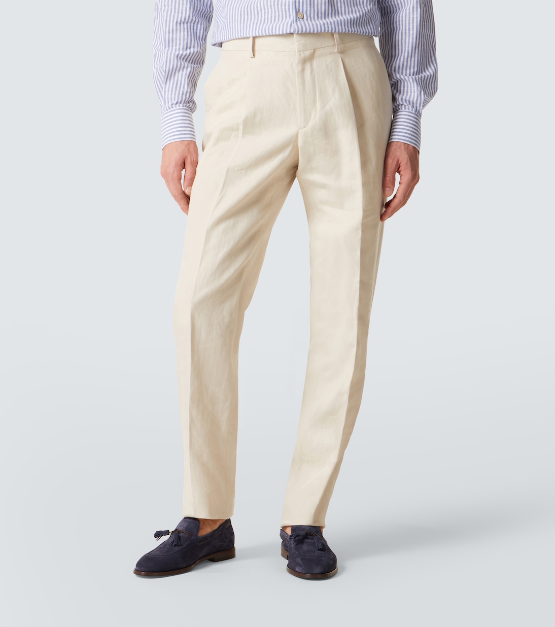 Gerade Hose aus Leinen, Baumwolle und Seide | Lardini