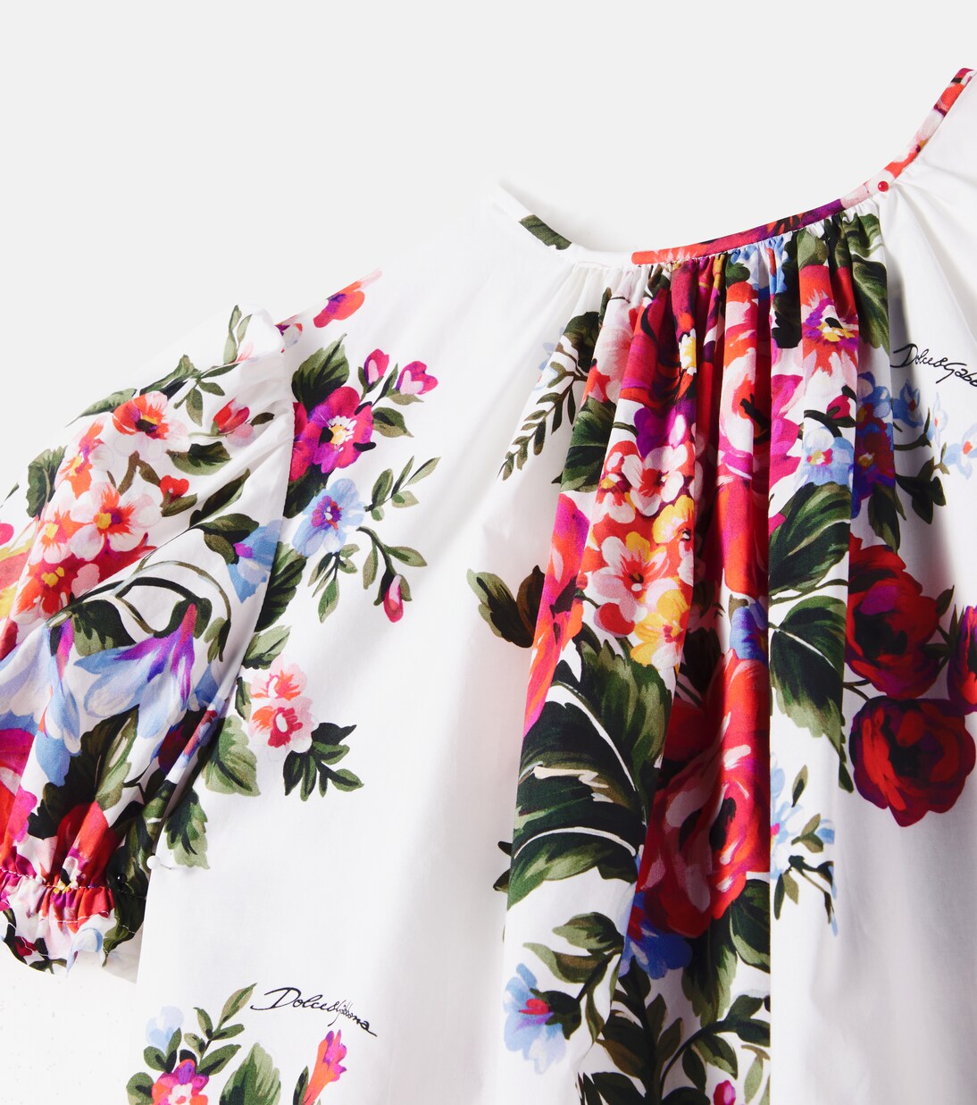 Floral cotton poplin dress | Dolce&Gabbana Kids