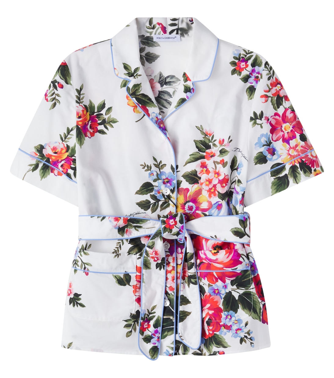 Floral cotton poplin shirt | Dolce&Gabbana Kids