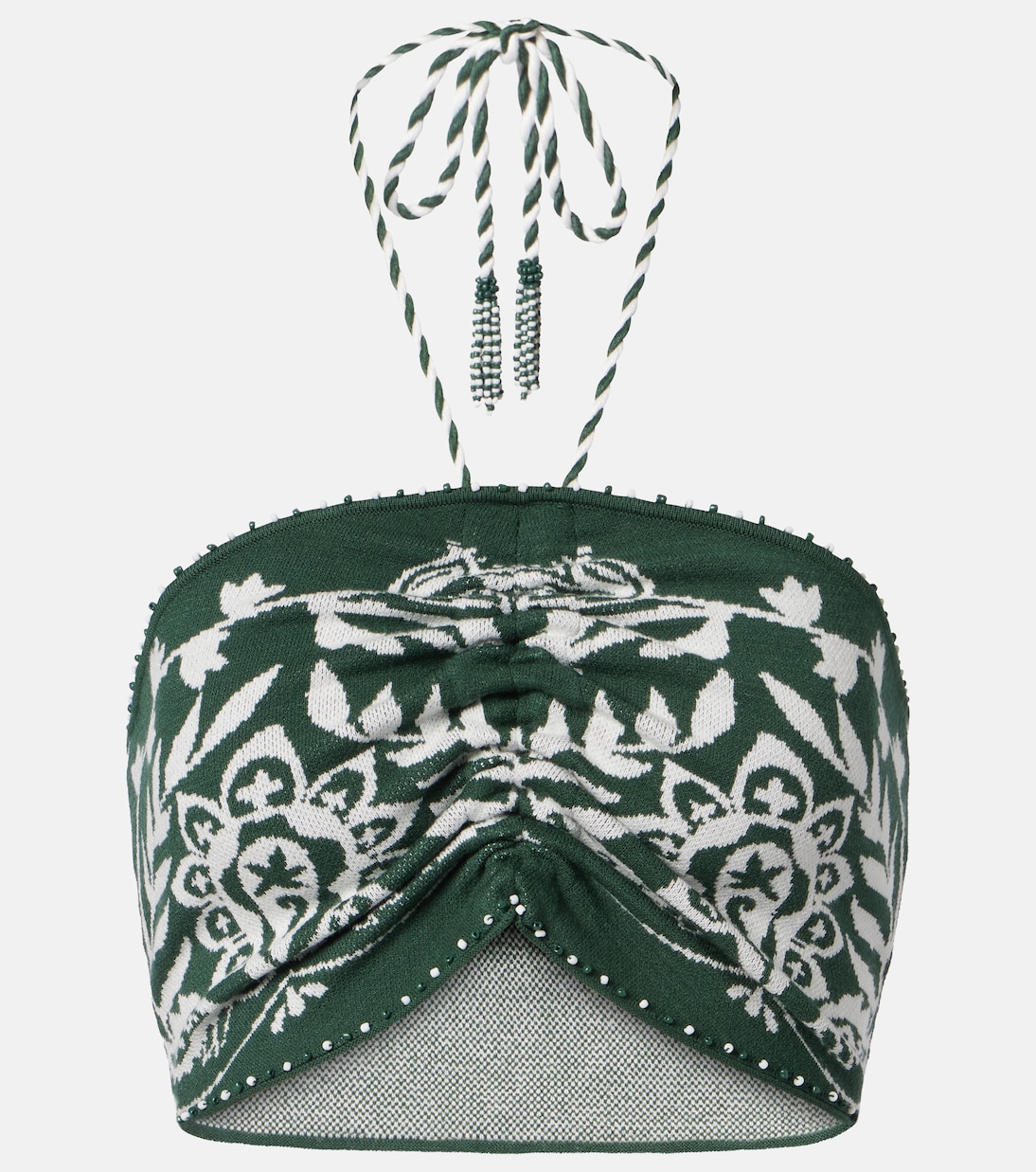 Beaded halterneck crop top | Farm Rio