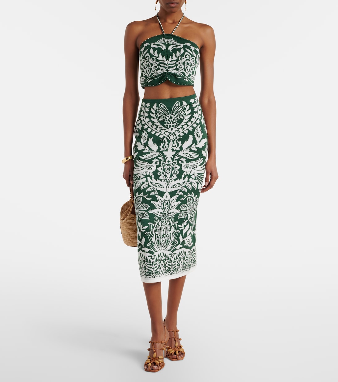 Beaded halterneck crop top | Farm Rio