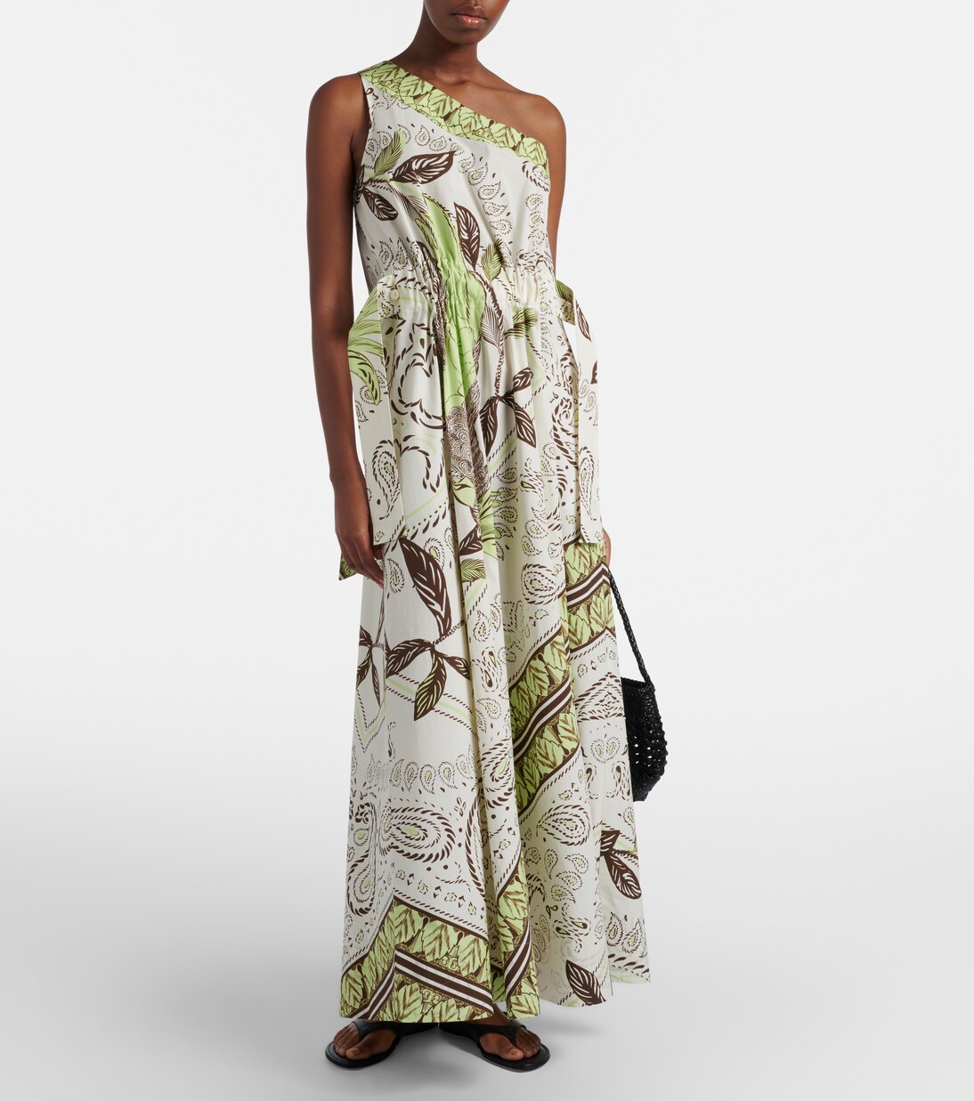 Vestido largo asimetrico en mezcla de algodón | Tory Burch