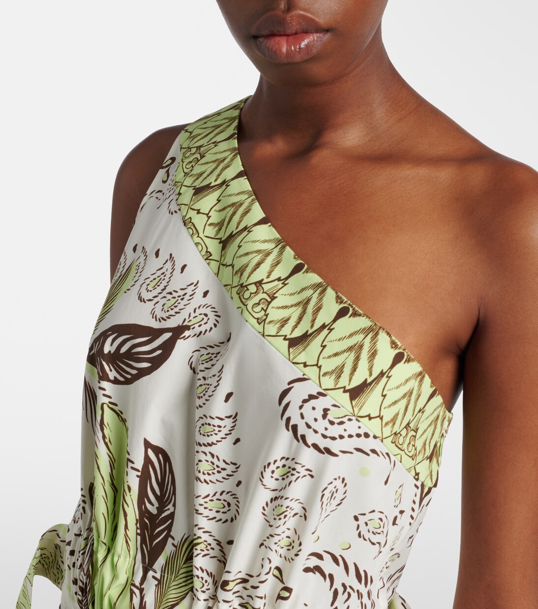 Vestido largo asimetrico en mezcla de algodón | Tory Burch