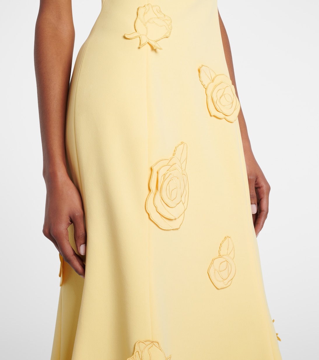 Emily floral-appliqué midi dress | Leo Lin