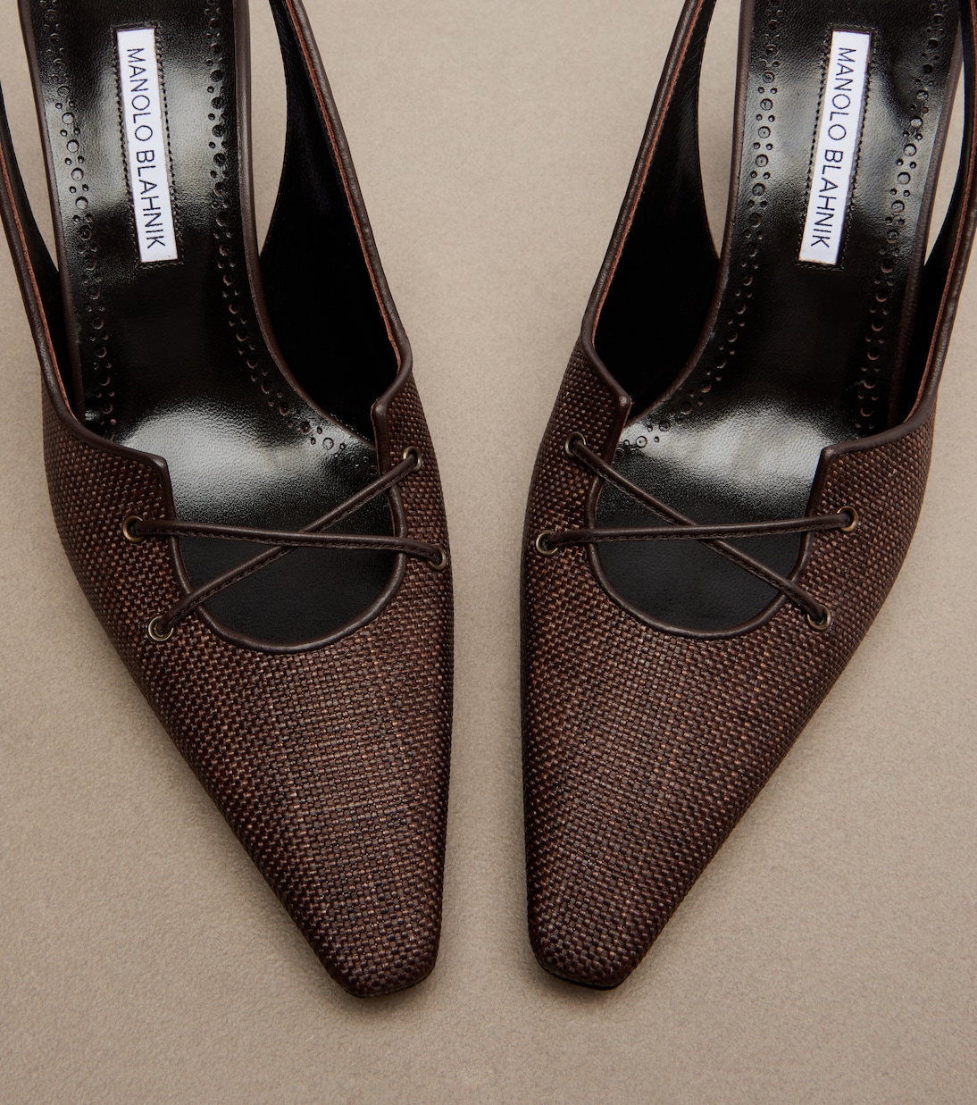 Montbalo raffia slingback pumps | Manolo Blahnik