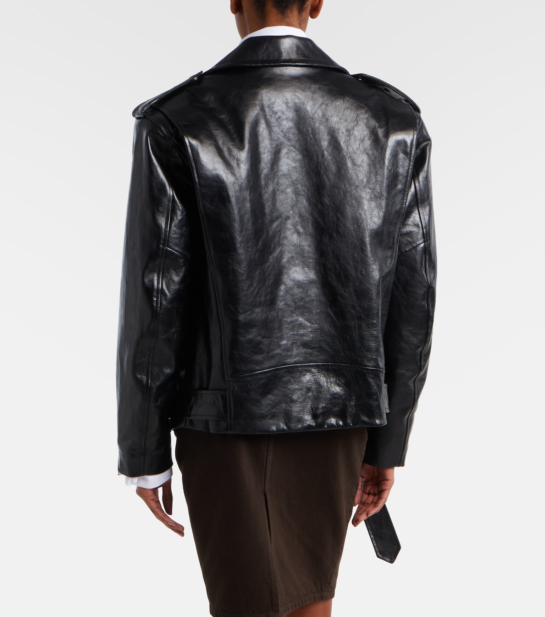 Wattierte Bikerjacke aus Leder | Saint Laurent