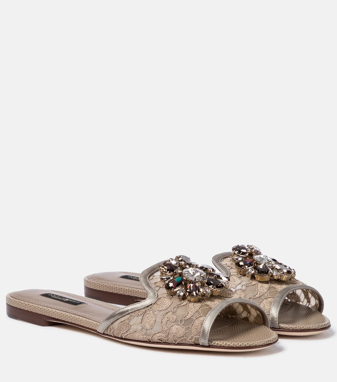 Bianca embellished lace slides | Dolce&Gabbana