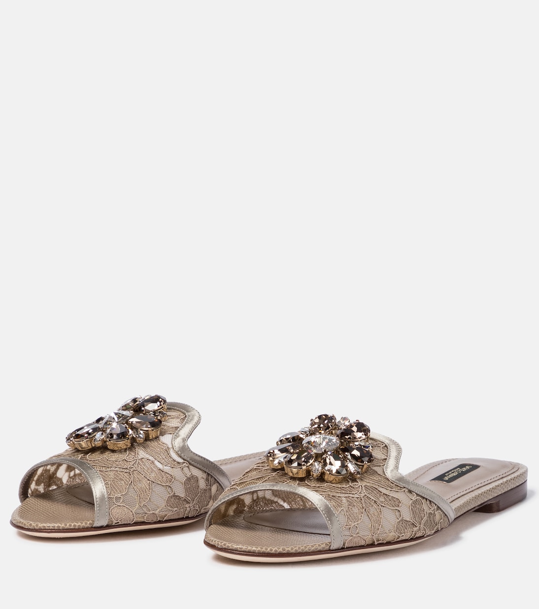 Bianca embellished lace slides | Dolce&Gabbana