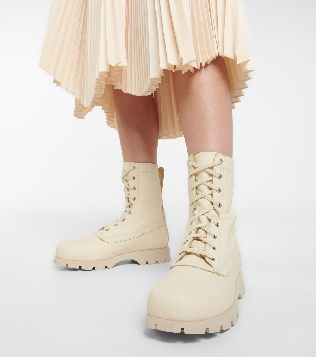 Lace-up leather ankle boots | Jil Sander