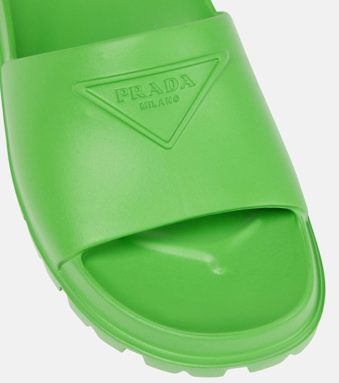 Sandals Slider rubber slides in green - Prada | Mytheresa