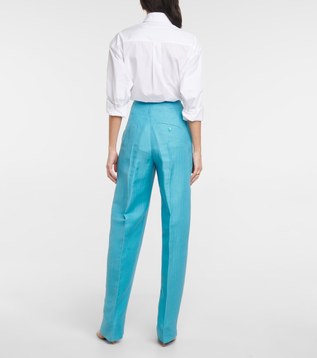 Pantalon à taille haute en lin et soie | Etro