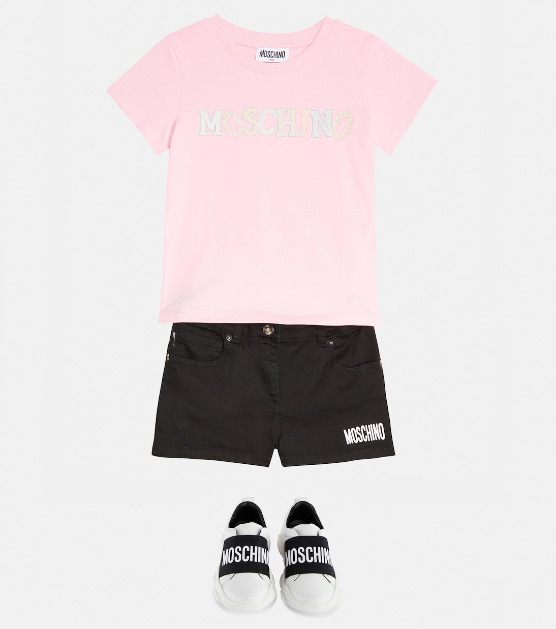 Logo cotton-blend T-shirt | Moschino Kids