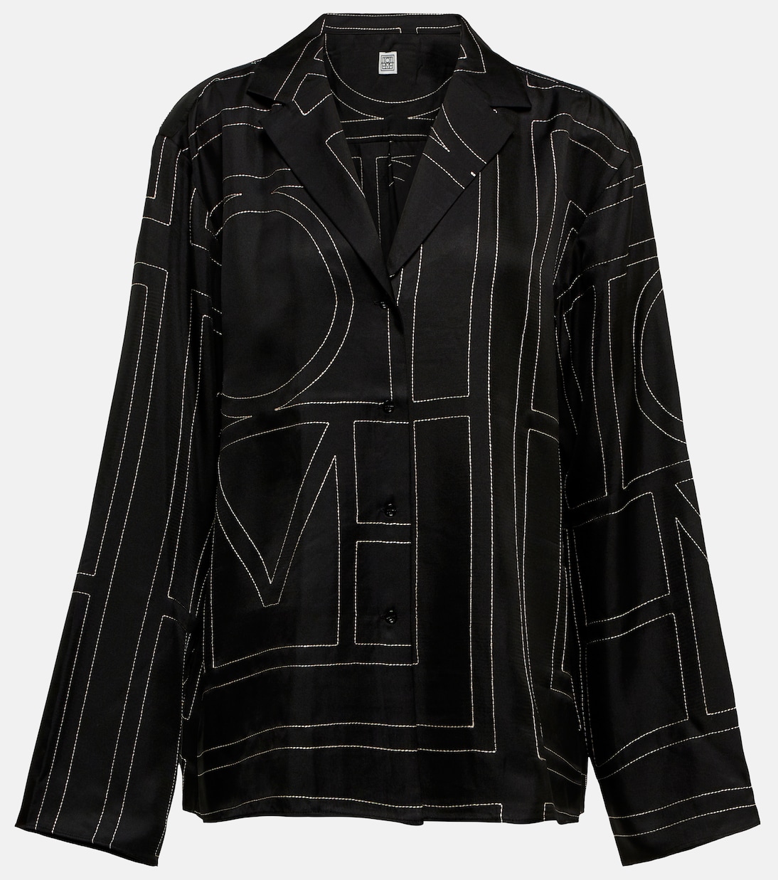 Camisa de seda bordada con logo | Toteme